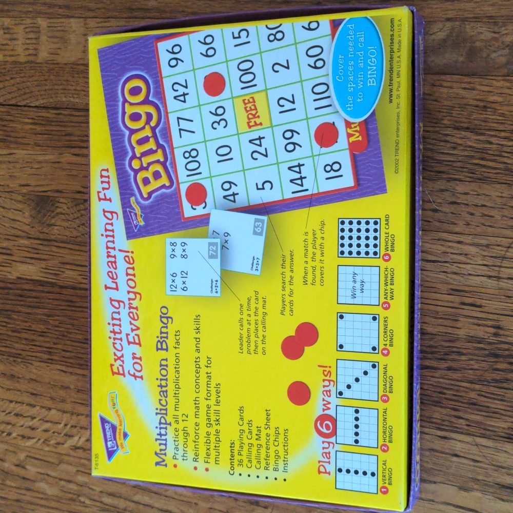 Multiplication Bingo - Picture 3 of 3